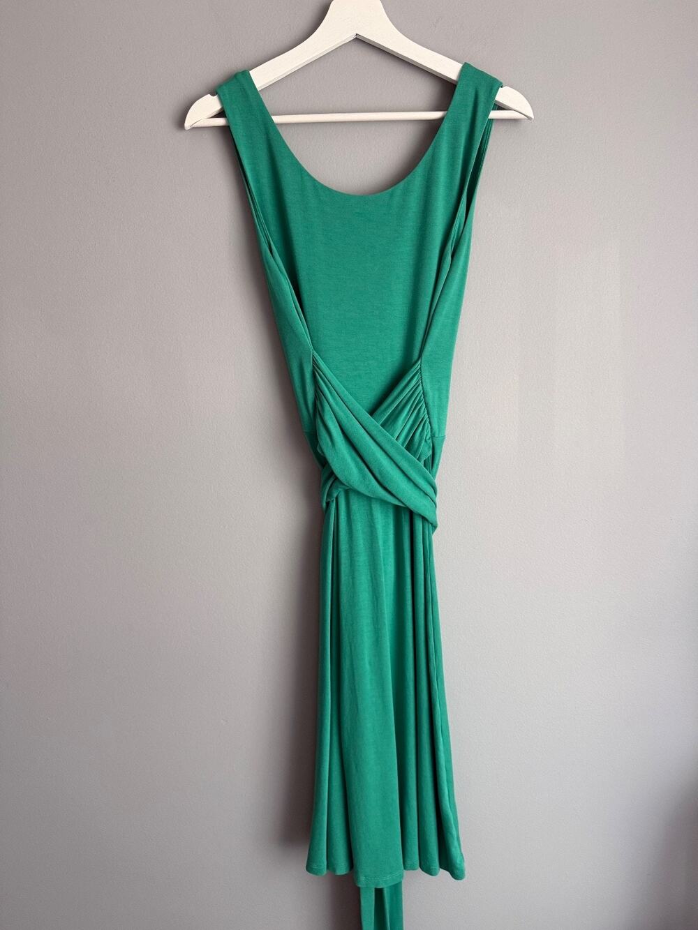 Boden Women's US 8R Green Jersey Wrap Waist Sleeveless Dress Romantic Boho